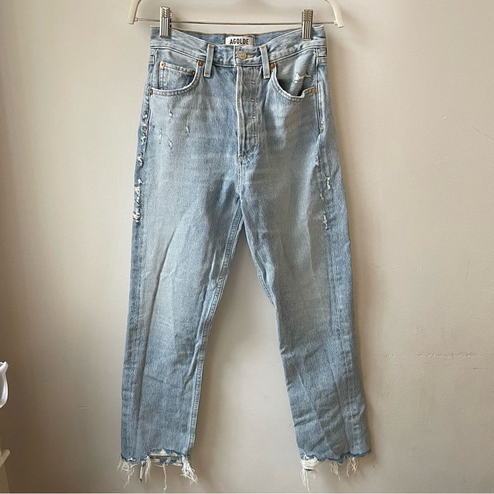 AGOLDE Riley High Rise Straight Crop Jeans Doubt - Picture 3 of 9